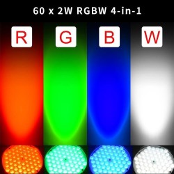 PAR LED 60x2W RGBW DMX