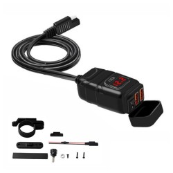 TOMADA 2 x USB-A 3.0 COM DISPLAY PARA MOTA