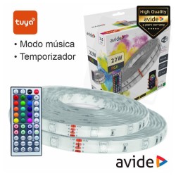 CONJUNTO 2 FITAS LED RGB 12V IP65 WIFI+IR TUYA (2X5MTS)