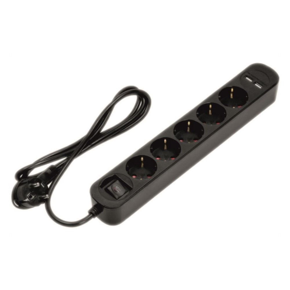 EXTENSAO CORRENTE 5 VIAS SCHUKO + 2 USB-A 1.5MTS
