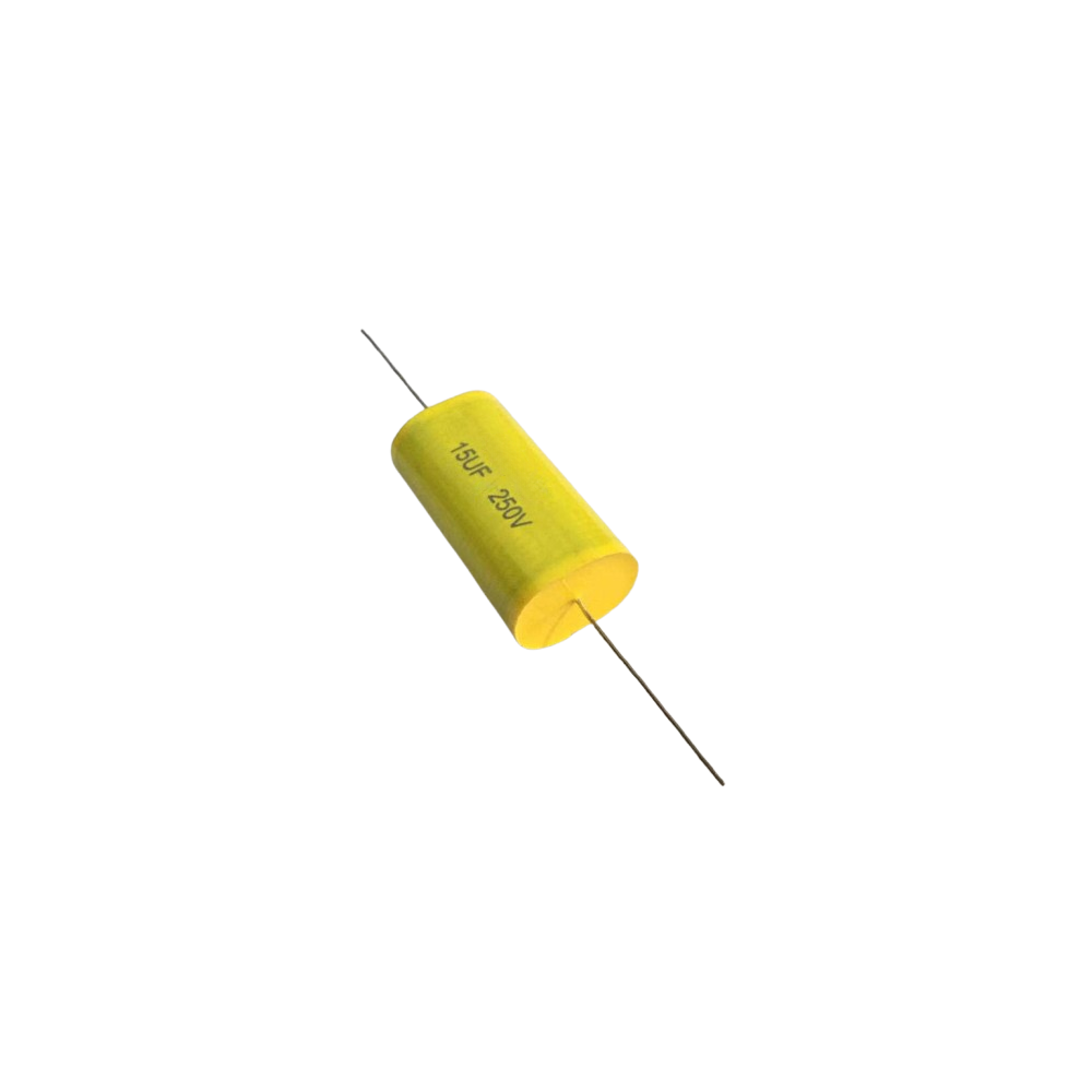 CONDENSADOR POLIESTER 15uF HORIZONTAL 250V NAO POLARIZADO