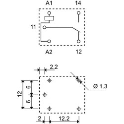 RELE 24VDC 1 INV.12A