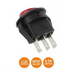 INTERRUPTOR COM LUZ VERMELHO 250V 6A