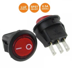INTERRUPTOR COM LUZ VERMELHO 250V 6A