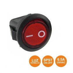 INTERRUPTOR COM LUZ VERMELHO 250V 6A