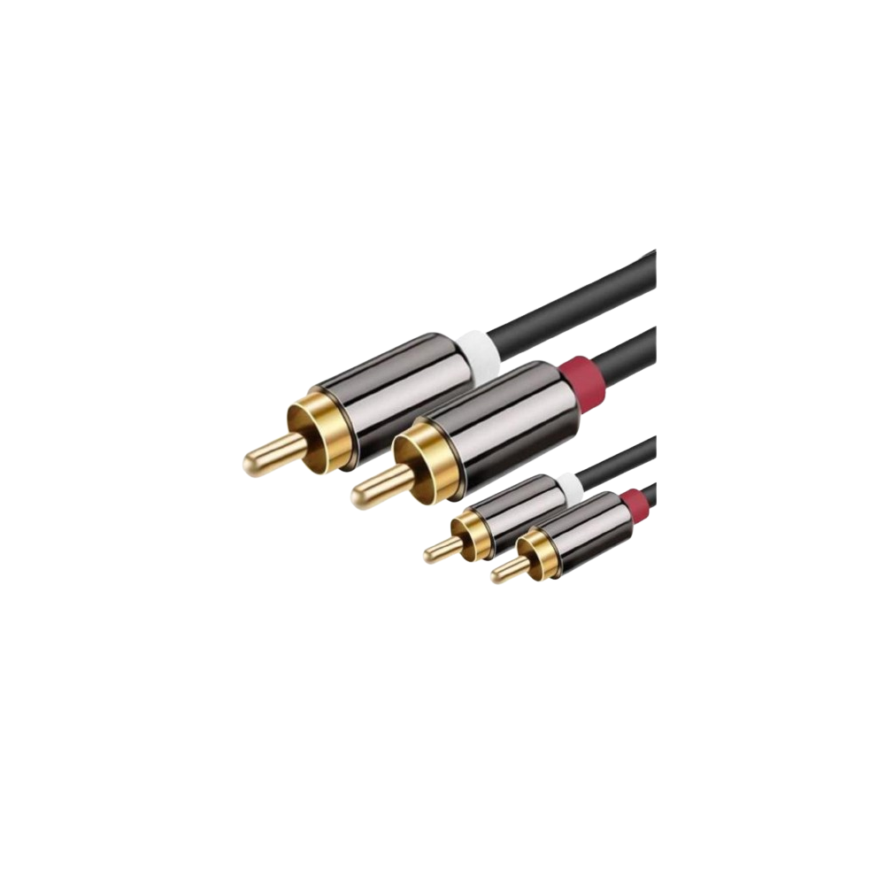 EXTENSAO 2 RCA MACHO / 2 RCA MACHO DOURADO 1MT