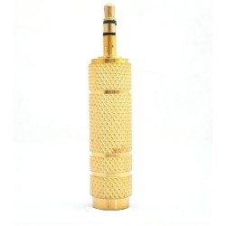 FICHA JACK 3.5 MACHO STEREO / JACK 6.5 STEREO DOURADA