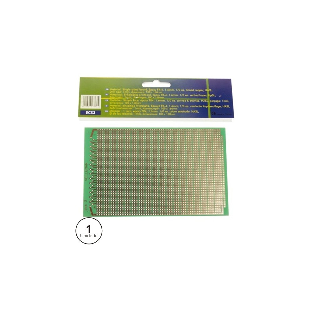PLACA CIRCUITO IMPRESSO DE PONTOS 100X160mm PLACA CIRCUITO IMPRESSO DE PONTOS 100X160mm
