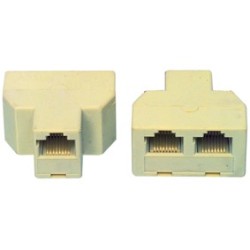 FICHA ADAPTADORA RJ45 1 FEMEA / 2 FEMEA