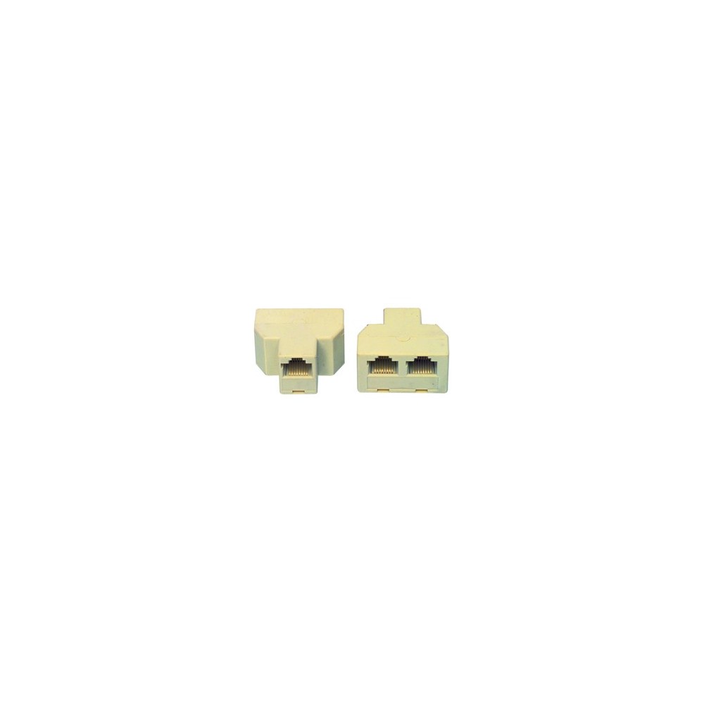 FICHA ADAPTADORA RJ45 1 FEMEA / 2 FEMEA