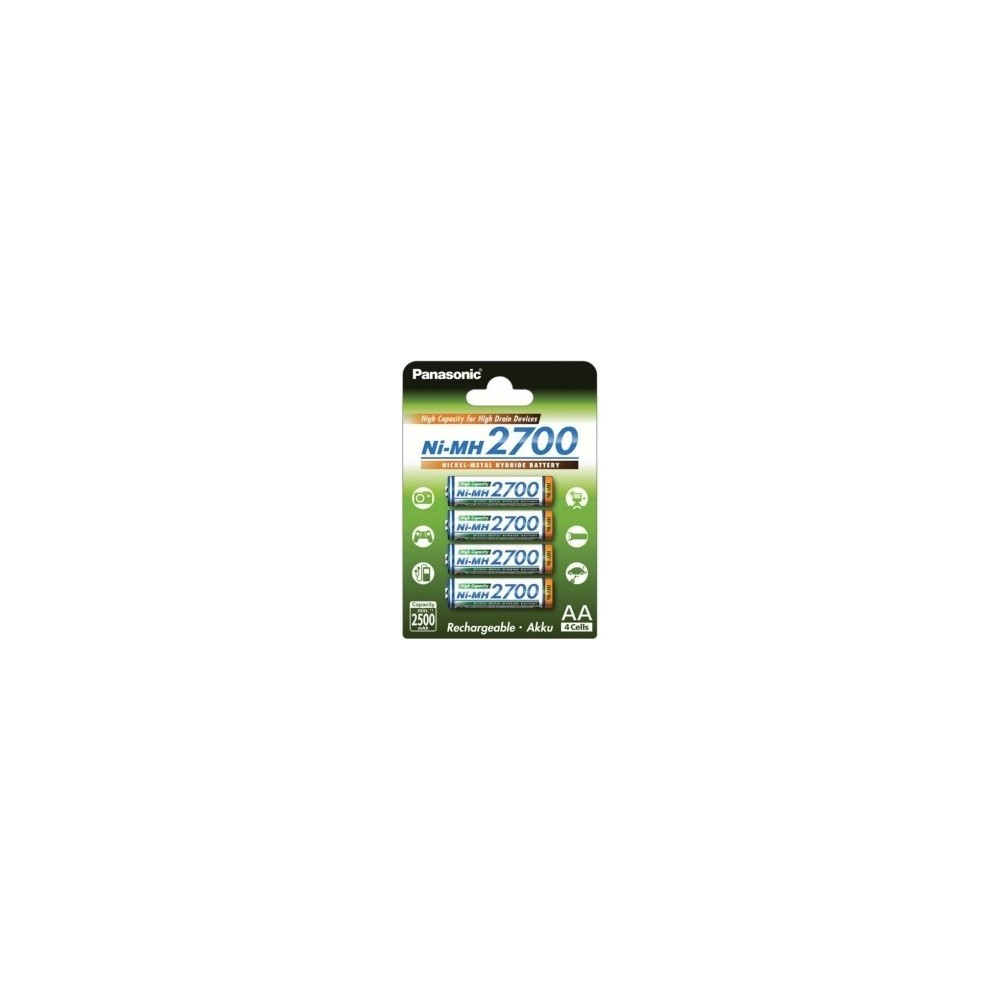 PACK 4 PILHAS RECARREGAVEIS AA 1,2V 2500mA NI-MH