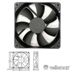 VENTILADOR 12VDC 120X120X25mm fric