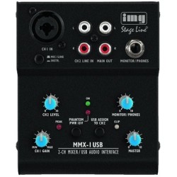 MESA DE MISTURA AUDIO MINIATURA 2 CANAIS AUX MIC USB