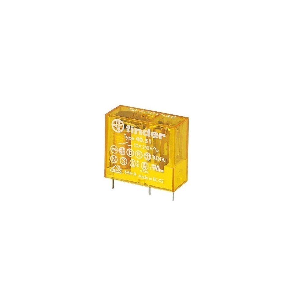 RELE FINDER 230VAC 10A 1 INVERSOR R:5mm CIRCUITO IMPRESSO
