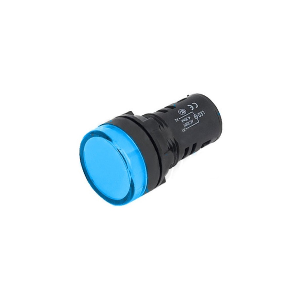 PILOTO REDONDO PAINEL  16mm  220V   AZUL