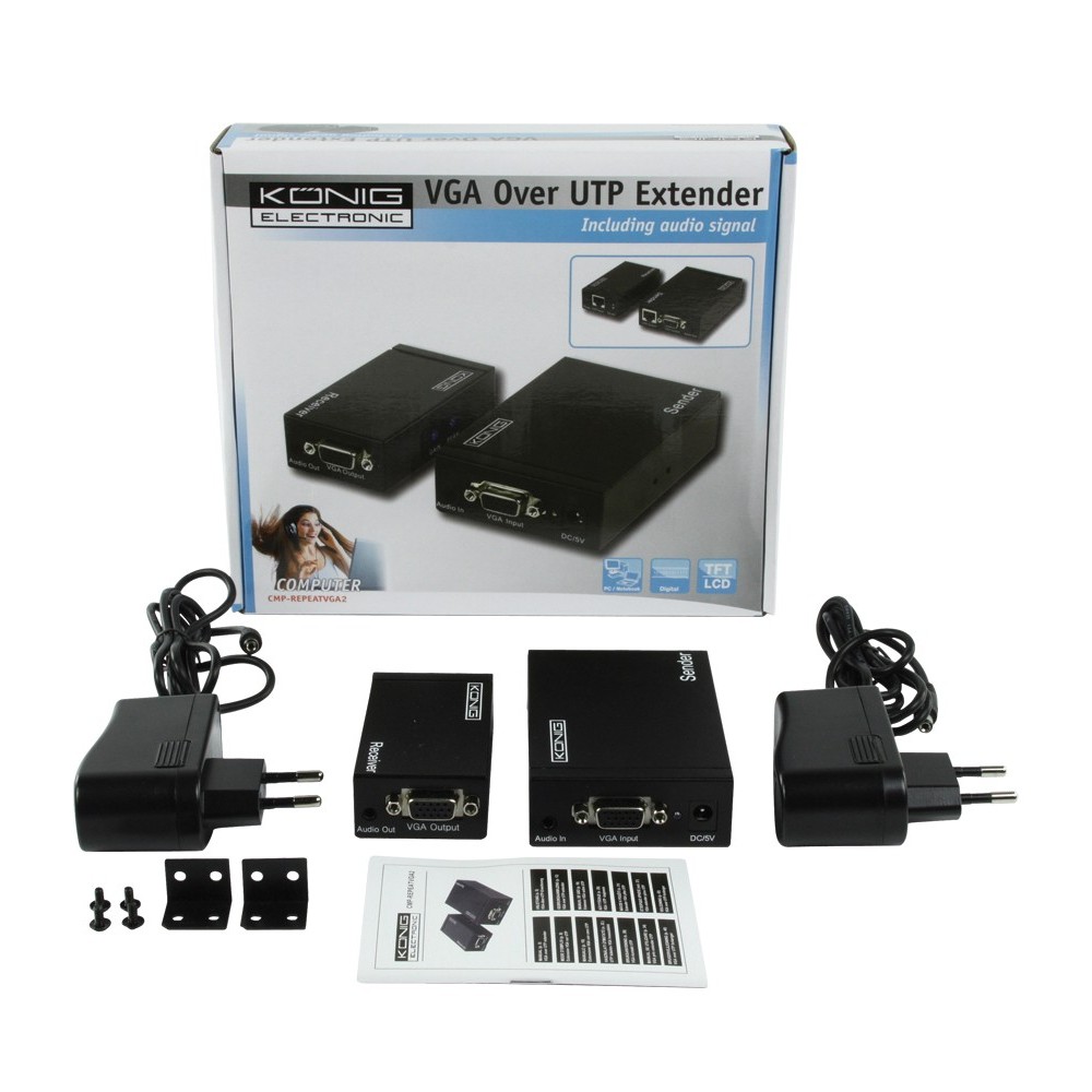 REPETIDOR SINAL AUDIO E VIDEO DE PC P/ MONITOR (VGA/UTP)