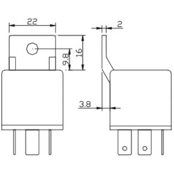 RELE 24V DC 30-40A FASTON 1 INVERSOR PARA AUTO