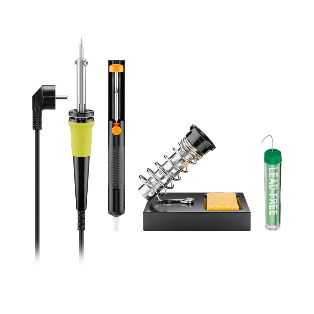 KIT FERRO SOLDAR + DESSOLDADOR + SUPORTE + SOLDA