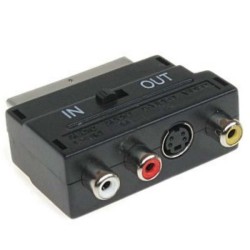 ADAPTADOR SCART 3XRCA + SVHS FEMEA