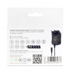 ALIMENTADOR COMUTADO 00-240AC/3-4.5-5-6-7.5-9-12VDC 12W USB