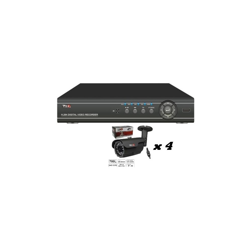 PACK VIGILANCIA 5A  DVR04EK+4 CAMERAS CVC037LA