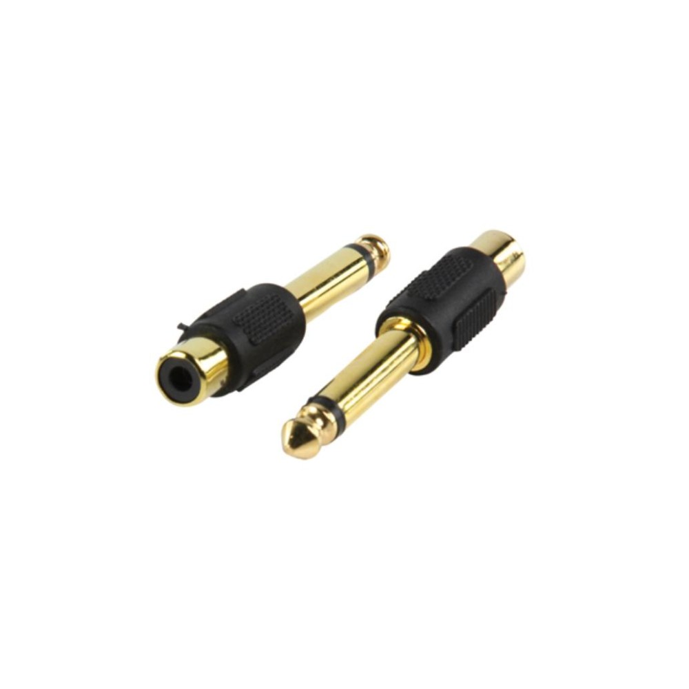 ADAPTADOR JACK 6.5 MACHO MONO / RCA FEMEA DOURADO