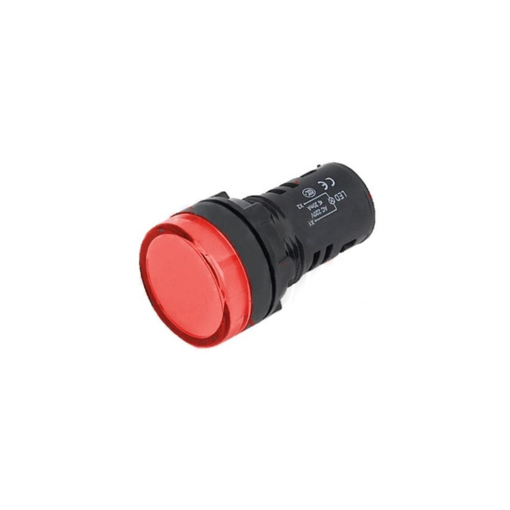 PILOTO REDONDO PAINEL 19.5mm 230V VERMELHO