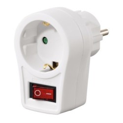 ADAPTADOR 1 TOMADA COM TERRA + INTERRUPTOR 230VAC 16A