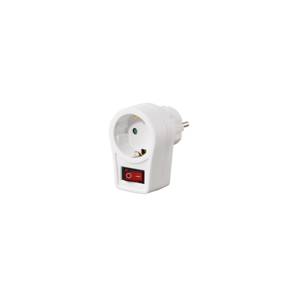 ADAPTADOR 1 TOMADA COM TERRA + INTERRUPTOR 230VAC 16A ADAPTADOR 1 TOMADA COM TERRA + INTERRUPTOR 230VAC 16A
