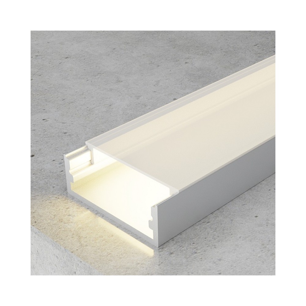 BARRA LEDS 12V CALHA ALUMINIO / CAPA BRANCO BAÇO