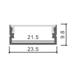 BARRA LEDS 12V CALHA ALUMINIO / CAPA BRANCO BAÇO