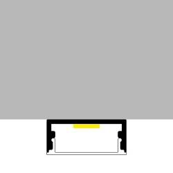BARRA LEDS 12V CALHA ALUMINIO / CAPA BRANCO BAÇO