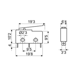 MICROSWITCH PATILHA CURTA CURVA