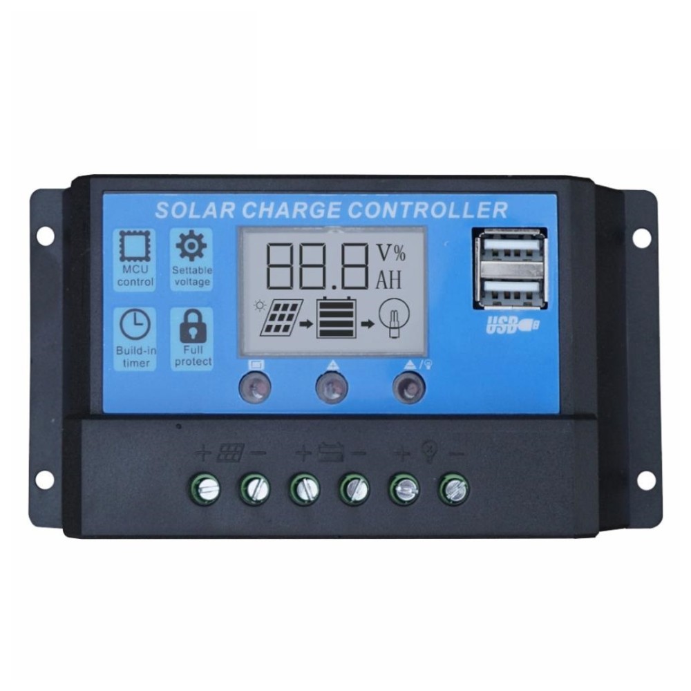 REGULADOR PAINEL FOTOVOLTAICO 30A 12/24VDC 2xUSB