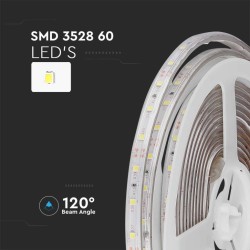 FITA LED SMD  60LED 12VDC 5W BRANCO FRIO IP65 (METRO)