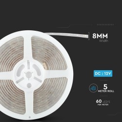 FITA LED SMD  60LED 12VDC 5W BRANCO FRIO IP65 (METRO)