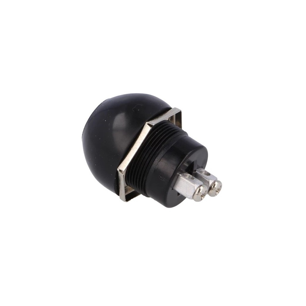PULSADOR BORRACHA PRETO OFF-(ON) SPST-NO 12VDC 10A C/ PARAFUSO