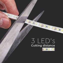 FITA LED SMD 120LED 12V 7.2W BRANCO FRIO IP65 (METRO)