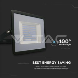 PROJECTOR SLIM SMD 100W 100-240V IP65 6500K PRETO