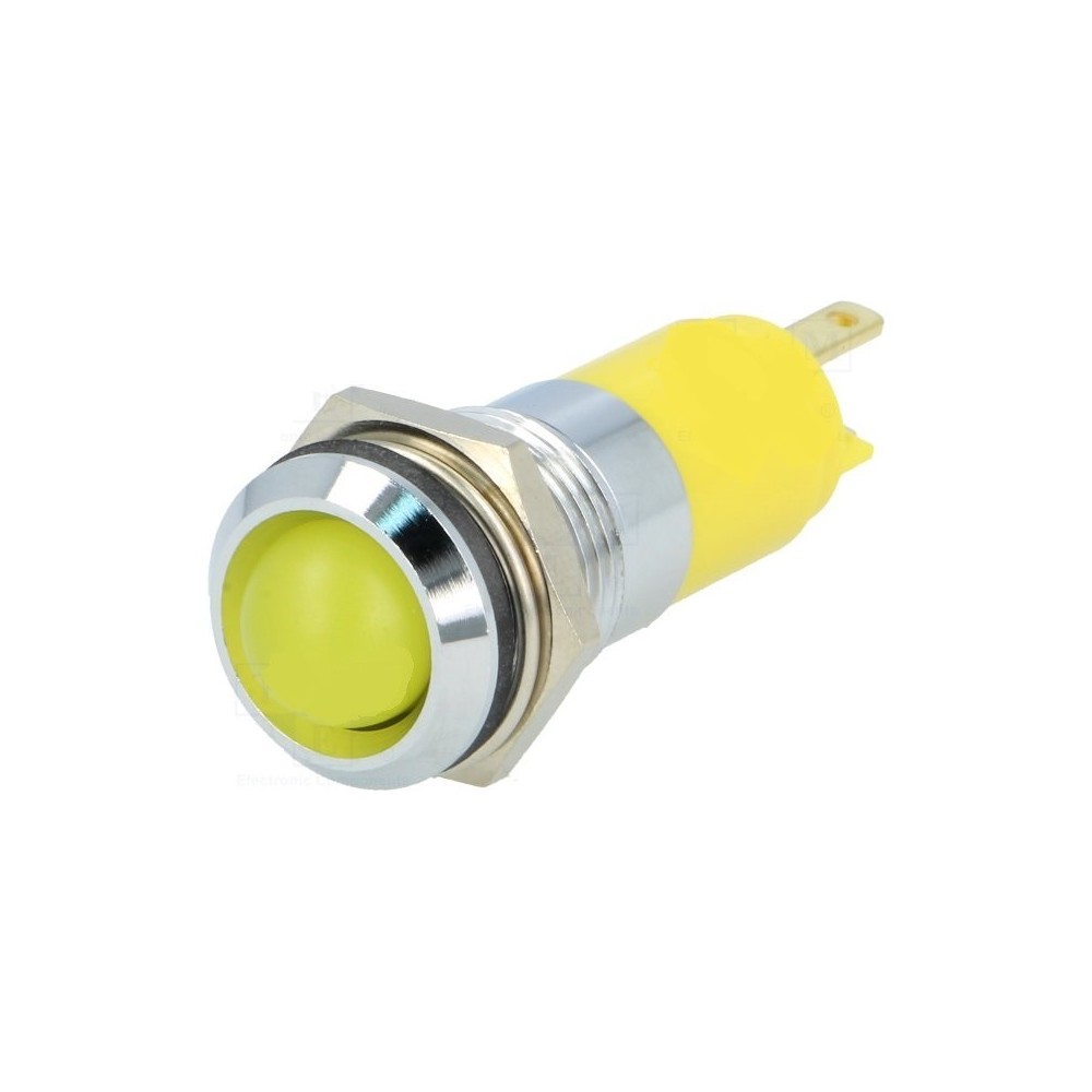 AVISADOR LED CONCAVO 12-14VDC OU AC AMARELO IP67 AVISADOR LED CONCAVO 12-14VDC OU AC AMARELO IP67