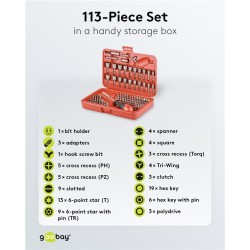 KIT FERRAMENTAS COM 113 PEÇAS