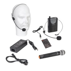 COLUNA PORTATIL AMPLIFICADA 12" 700W USB + 2 MICROFONES VHF