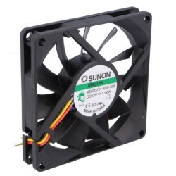 VENTILADOR 12VDC 80X80X15mm 3 FIOS SUNON