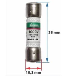 FUSIVEL 10X38mm 11A 1000V FIBRA DE VIDRO FUSAO RAPIDA