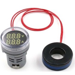 VOLTIMETRO AMPERIMETRO DIGITAL LED VERMELHO AD16-22AV / AC24-500V 5-100A