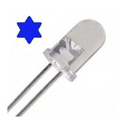 LED 5mm AZUL TRANSPARENTE ALTO BRILHO