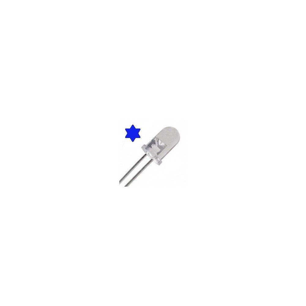 LED 5mm AZUL TRANSPARENTE ALTO BRILHO