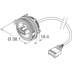 TOMADA USB A + FICHA 4 PINOS FEMEA IP68