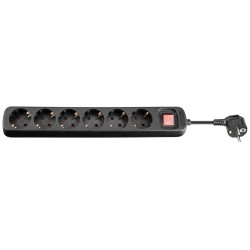 EXTENSAO CORRENTE SCHUKO 6 VIAS + INTERRUPTOR 3MTS PRETO