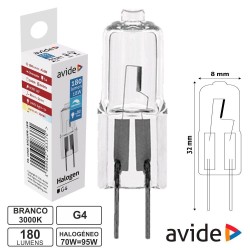 LAMPADA HALOGENEO 12V 18W G4